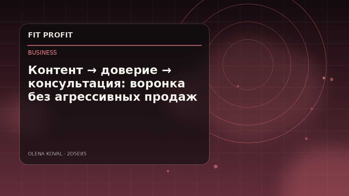 Иллюстрация: Контент → доверие → консультация: воронка без агрессивных продаж