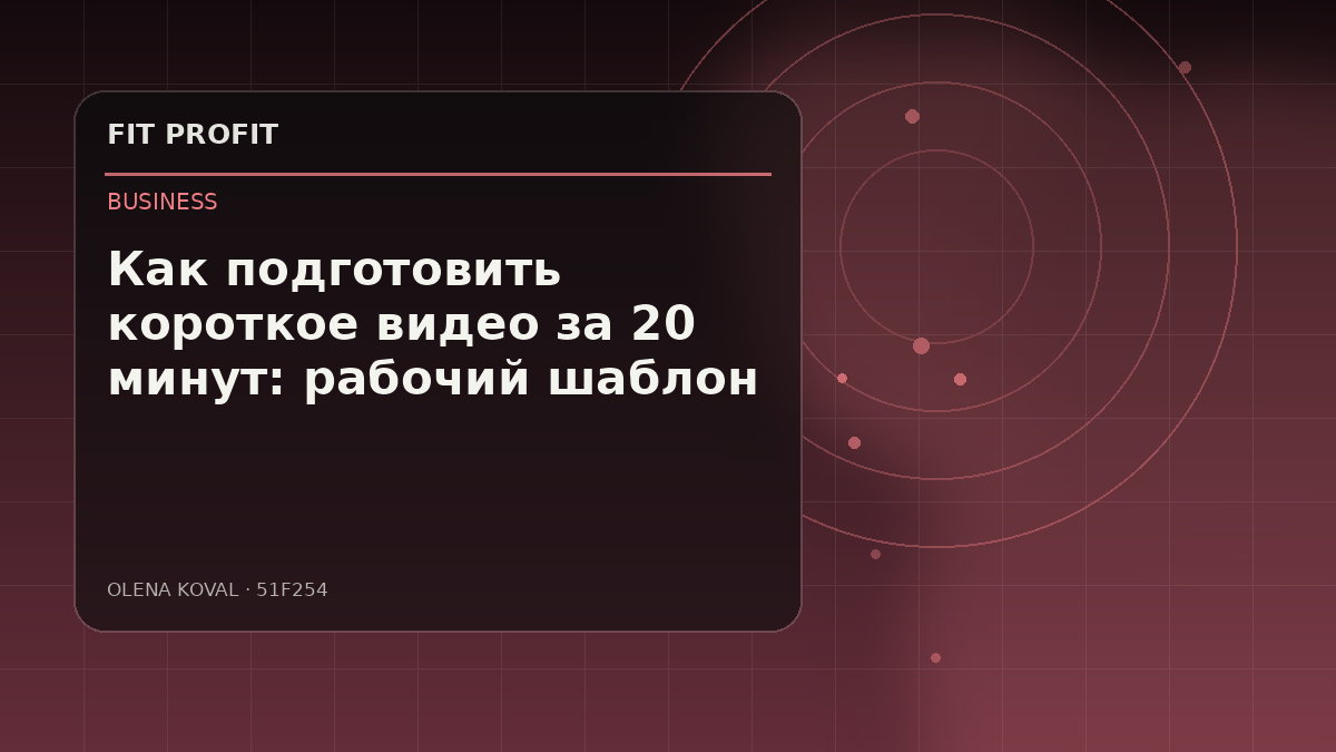 Иллюстрация: Как подготовить короткое видео за 20 минут: рабочий шаблон