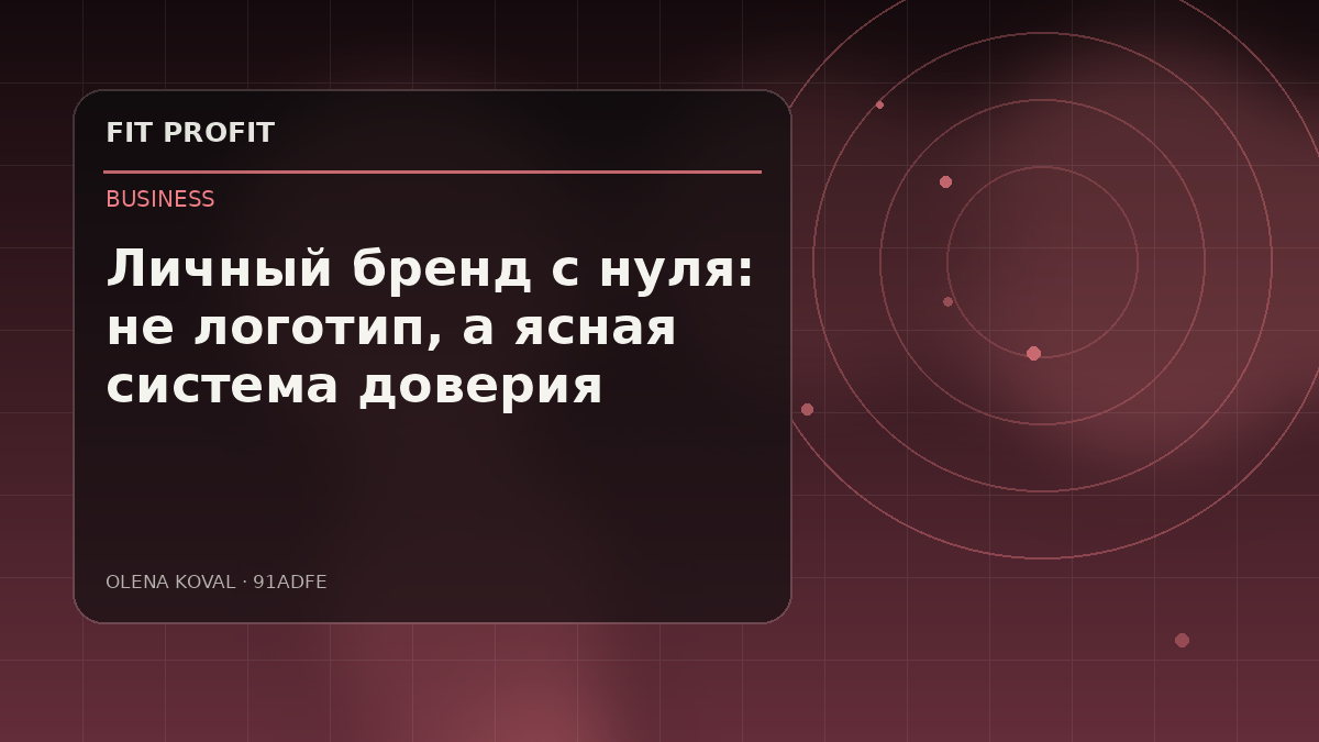 Иллюстрация: Личный бренд с нуля: не логотип, а ясная система доверия