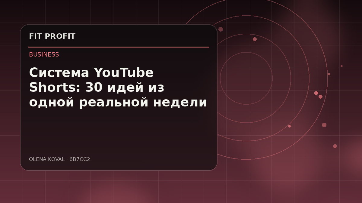 Иллюстрация: Система YouTube Shorts: 30 идей из одной реальной недели