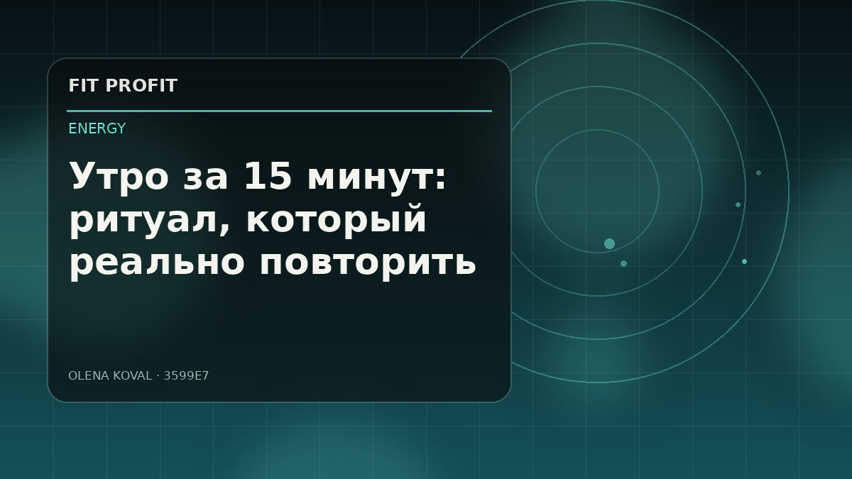 Иллюстрация: Утро за 15 минут: ритуал, который реально повторить