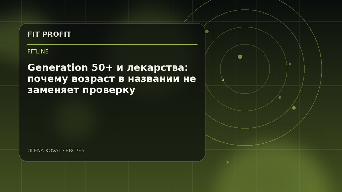 Иллюстрация: Generation 50+ и лекарства: почему возраст в названии не заменяет проверку