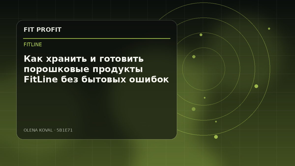 Иллюстрация: Как хранить и готовить порошковые продукты FitLine без бытовых ошибок
