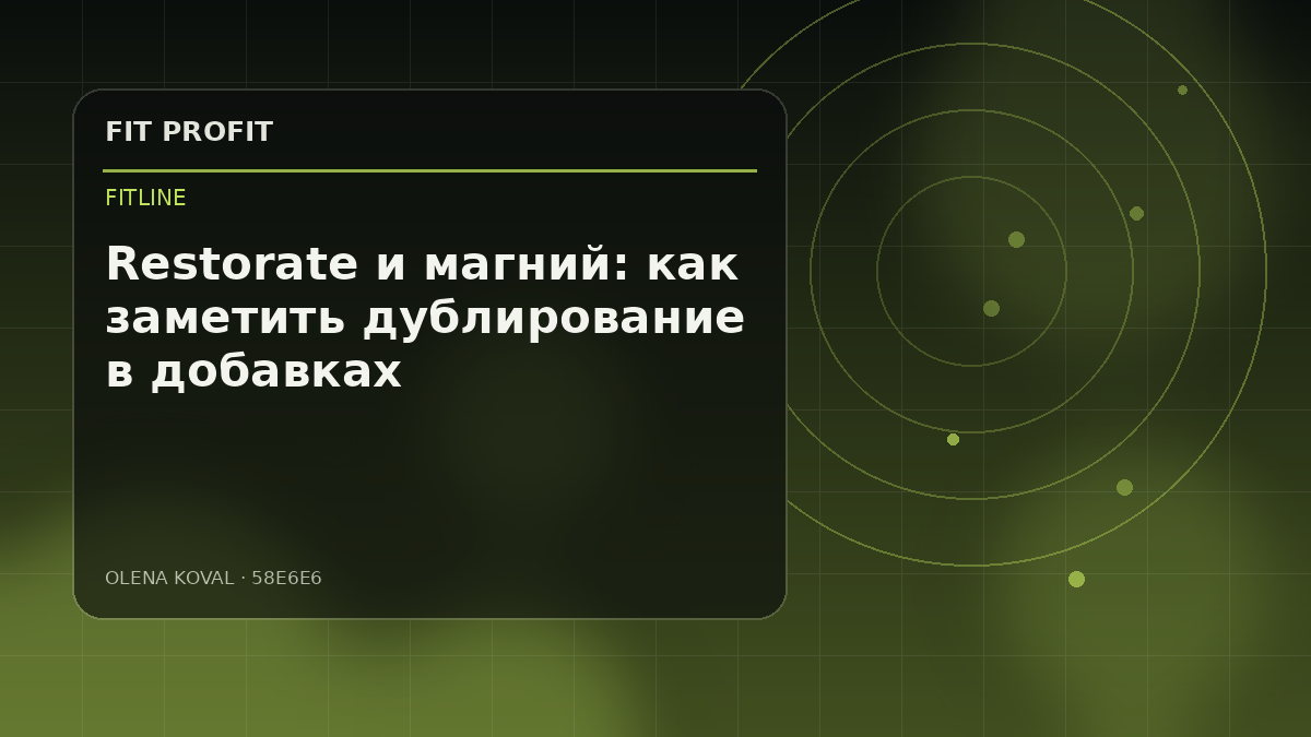 Иллюстрация: Restorate и магний: как заметить дублирование в добавках