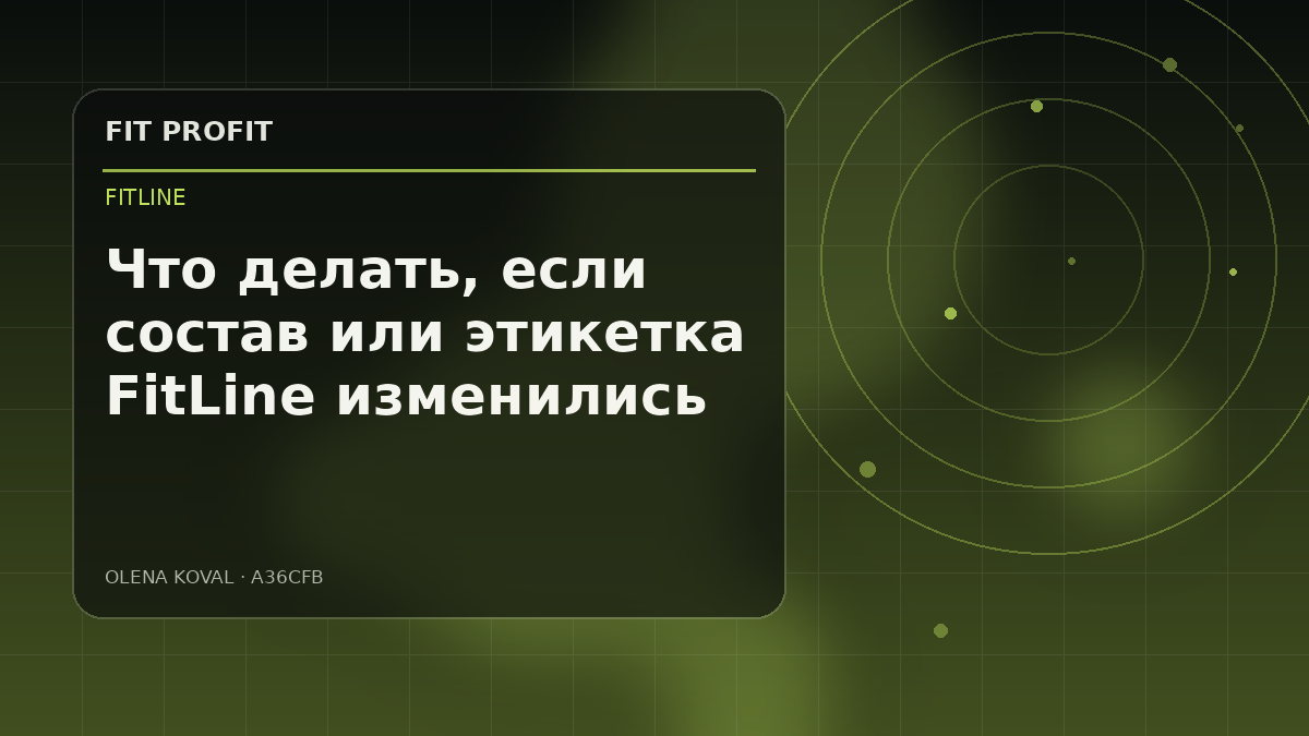 Иллюстрация: Что делать, если состав или этикетка FitLine изменились