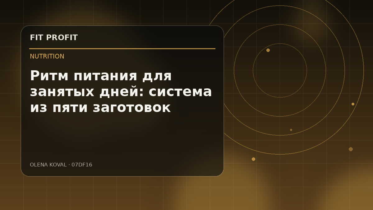 Иллюстрация: Ритм питания для занятых дней: система из пяти заготовок
