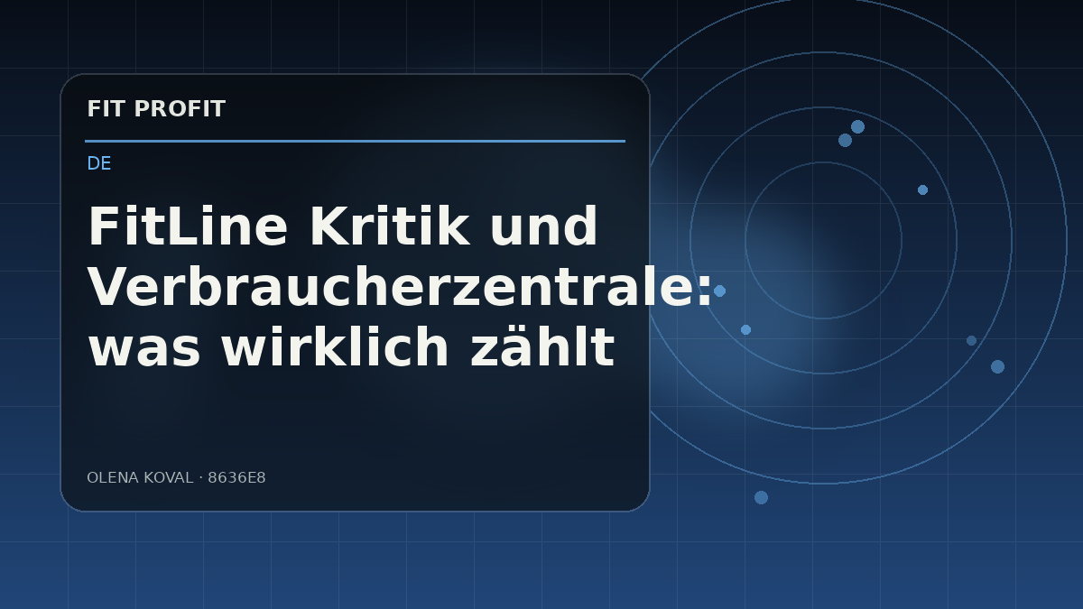 Redaktionelle Illustration: FitLine Kritik und Verbraucherzentrale: was wirklich zählt