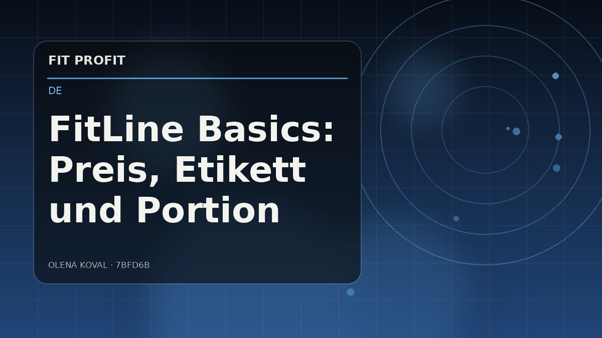 Redaktionelle Illustration: FitLine Basics: Preis, Etikett und Portion