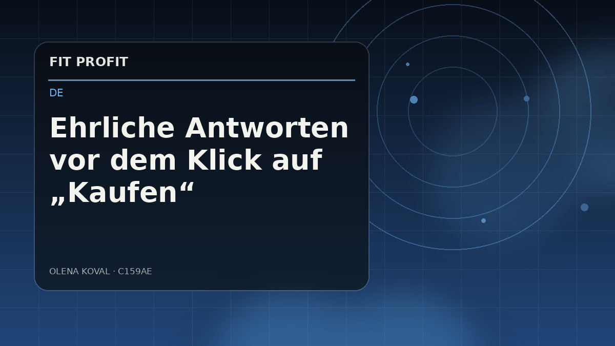 Redaktionelle Illustration: Ehrliche Antworten vor dem Klick auf „Kaufen“