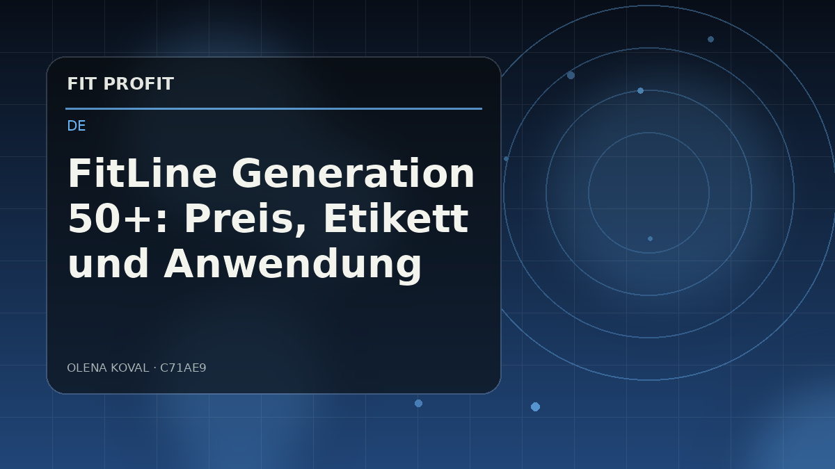 Redaktionelle Illustration: FitLine Generation 50+: Preis, Etikett und Anwendung
