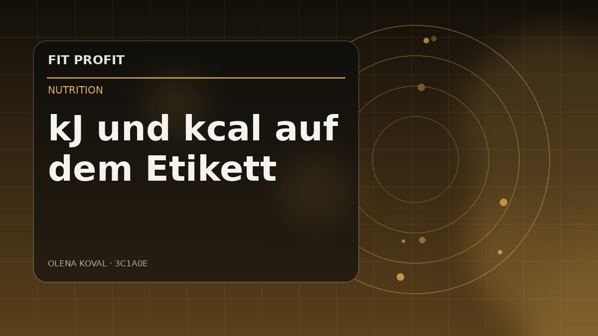 Redaktionelle Illustration: kJ und kcal auf dem Etikett