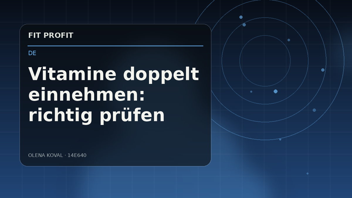 Redaktionelle Illustration: Vitamine doppelt einnehmen: richtig prüfen