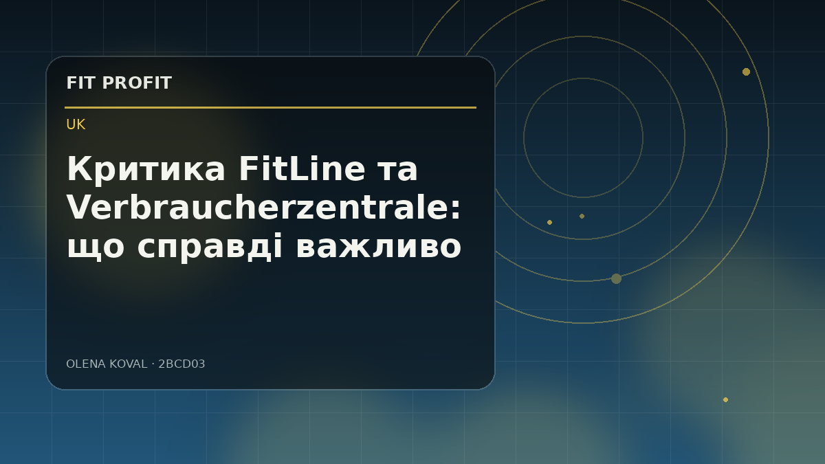 Редакційна ілюстрація: Критика FitLine та Verbraucherzentrale: що справді важливо