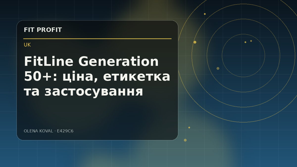 Редакційна ілюстрація: FitLine Generation 50+: ціна, етикетка та застосування