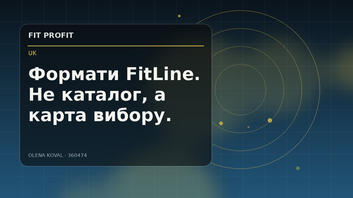 Редакційна ілюстрація: Формати FitLine. Не каталог, а карта вибору.