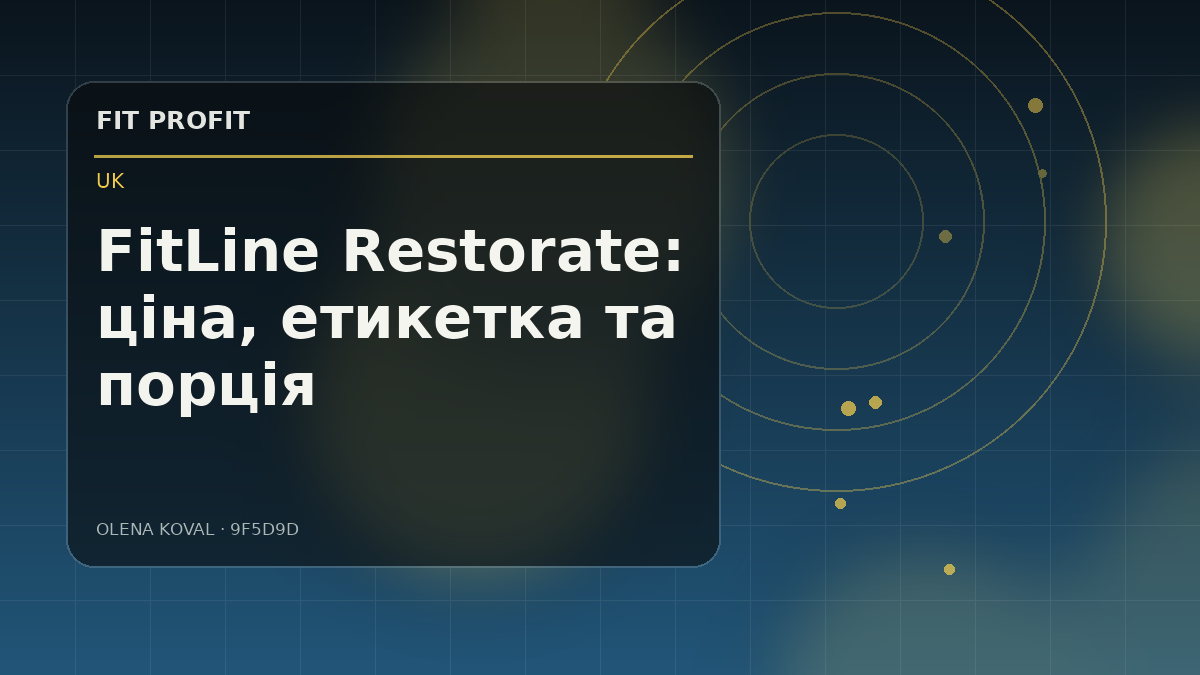 Редакційна ілюстрація: FitLine Restorate: ціна, етикетка та порція