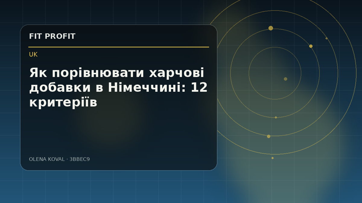 Редакційна ілюстрація: Як порівнювати харчові добавки в Німеччині: 12 критеріїв